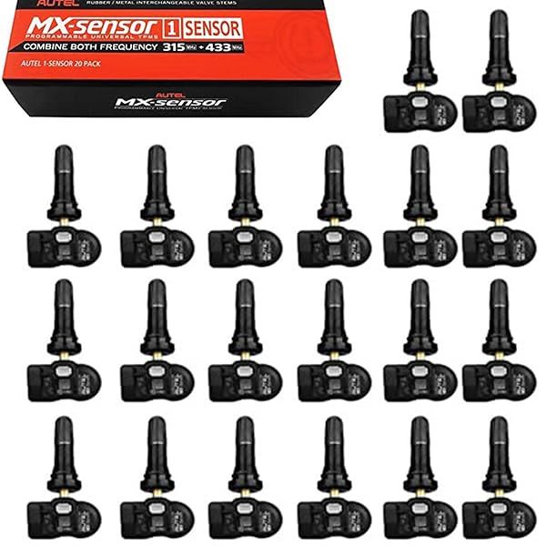 Autel MaxiTPMS MX Sensors 20pcs Pack - Universal 315/433MHz Tire Sensors for TS401, TS408, TS508, TS601, TS608, MK808TS & More