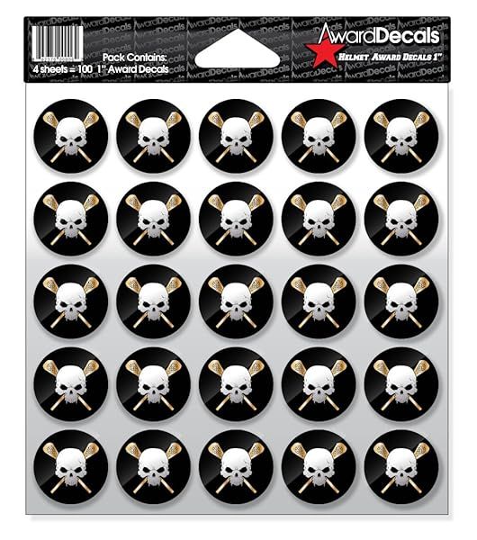 "Premium Lacrosse Stick Decals Set - 100 USA-Made 1" Helmet Stickers | Original 20mil Thick Since 1976"