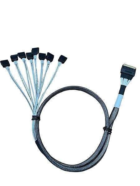 Upgrade Your Storage: DiliVing X8 to 8* SlimSAS Host/RAID to SATA HD Cable - 85CM, 74P to 8* 7P Compatibility