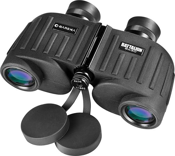 BARSKA 8x30 WP Battalion Binoculars: Close Focus, Waterproof & Compact for Outdoor Adventures