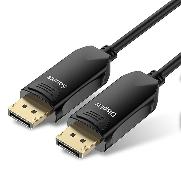 High-Speed BIFALE DP Fiber Cable 33ft - 8K@60Hz, 4K@165Hz, Slim & Flexible DisplayPort 1.4 with Gold Plated Connectors