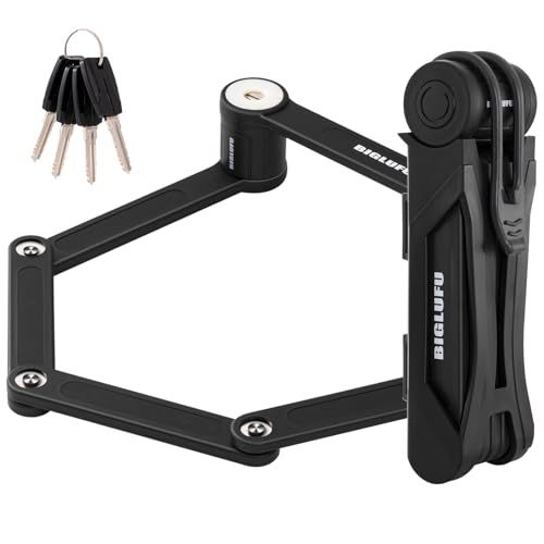BIGLUFU Heavy-Duty Folding Bike Lock with 4 Keys & Mounting Bracket - Secure Your Bicycle, Scooter, or Motorcycle!