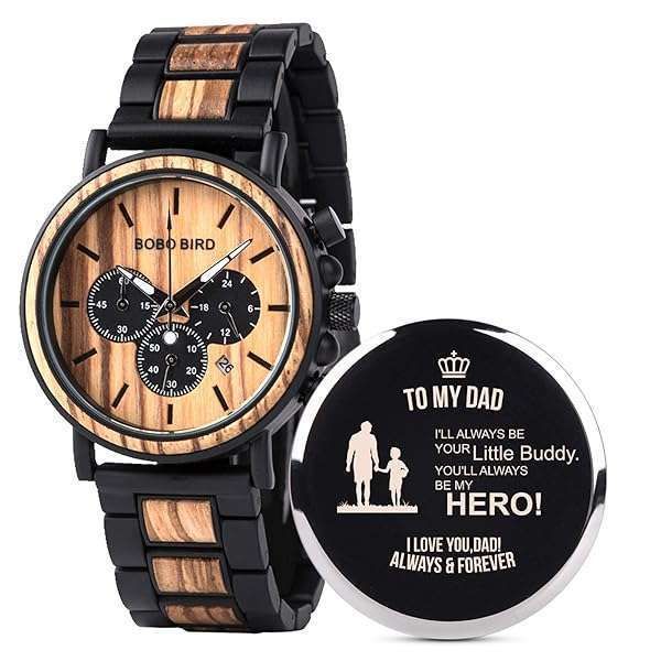 Personalized BOBO BIRD Men's Engraved Wooden Watches - Stylish Quartz Casual Gifts for Dad from Son