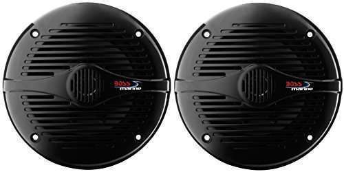 "Upgrade Your Sound: BOSS MR60B 6.5" Marine Speakers - 200W Weatherproof, Full Range, 2-Way, Sold in Pairs"