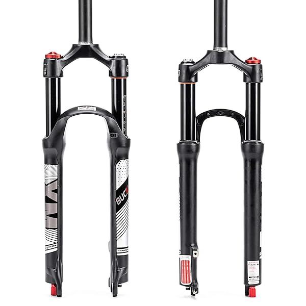 "BUCKLOS 120mm MTB Air Suspension Fork - Lightweight, Adjustable, 1 1/8" Tube for XC & AM Bikes"