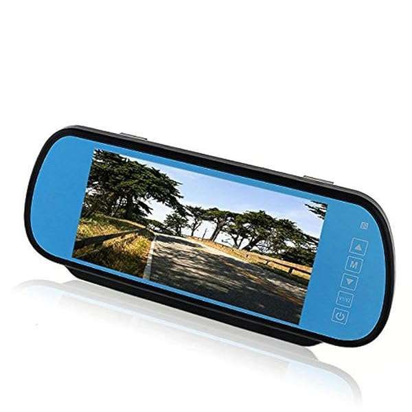 BW 7-Inch 16:9 TFT LCD Car Monitor - HD Rear View Mirror with Touch Button & Dual Video Input