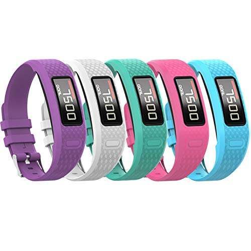 Soft Silicone Replacement Bands for Garmin Vivofit 1 & 2 - 10 Colors, Small & Large Sizes Available