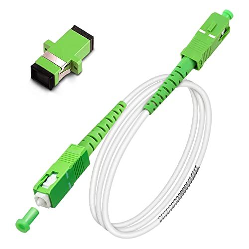 Buy 1m Armored SC/APC to SC/APC Fiber Optic Cable - Simplex 9/125um, OS1/OS2, LSZH White - High-Speed Internet Jumper Cord