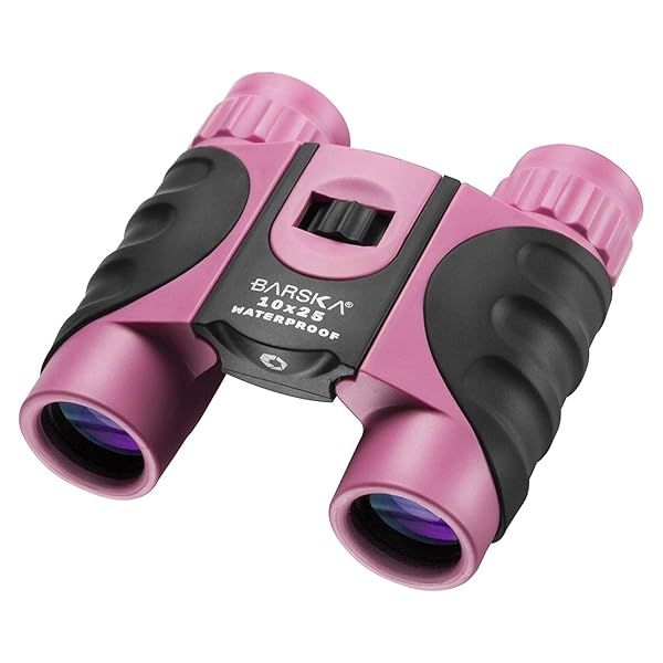 Barska AB12418 10x25 Waterproof Binoculars in Pink - Compact & Lightweight for Outdoor Adventures