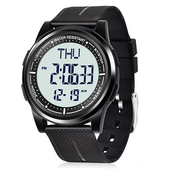 Beeasy Waterproof Digital Watch: Ultra-Thin, Dual Time, Stopwatch & Alarm for Men & Women