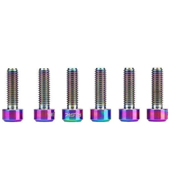 Bicycle Stem Screw M5 x 16mm Alloy Bike Bolts for Disc Brake Caliper Handlebar Stem Rear Rack Water Bottle Cage Holder 6PCS Multi-Color