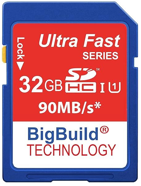 BigBuild 32GB Ultra Fast SD Card 90MB/s for Canon EOS 1200D - High-Speed Memory Solution