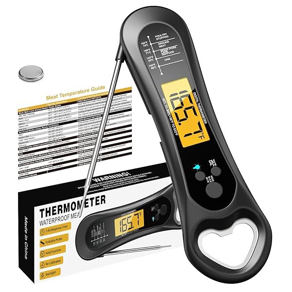 Biison Digital Meat Thermometer Instant Read Waterproof for Grill Cooking BBQ Turkey Candy Liquids Beef Kitchen Outdoor Use