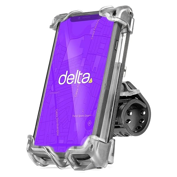 Bike Phone Mount by Delta Cycle Universal Holder for Any Handlebar Fits All Phones Easily Accessible Bicycle Accessory for Adults