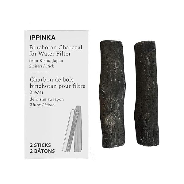 Binchotan Charcoal Water Purifying Sticks - Kishu Japan, 2 Sticks Filter 2 Liters for Great-Tasting Water