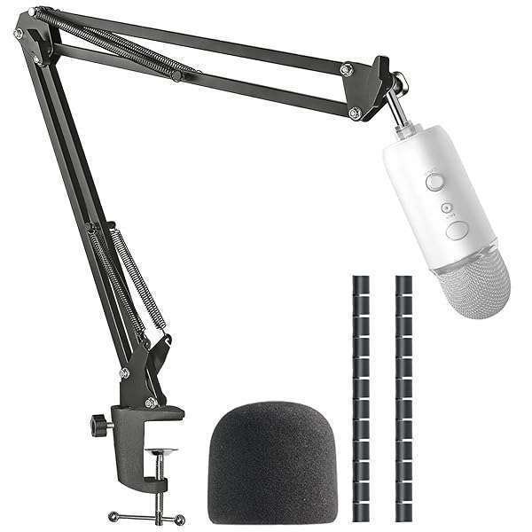 Blue Yeti Microphone Boom Arm & Pop Filter - Compatible with Yeti & Yeti X USB Mic by SUNMON