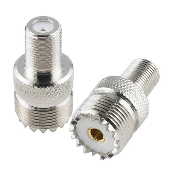 Boobrie 2PCS UHF Female to F Female Adapter SO239 RF Coax Connector for TV Antenna Wireless LAN Devices Wi-Fi Radios External Antenna
