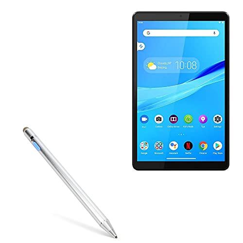 BoxWave Stylus Pen for Lenovo Tab M8 PRC AccuPoint Active Stylus with Ultra Fine Tip Metallic Silver