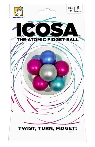 Brainwright Icosa Ice Atomic Fidget Ball for Stress Relief and Focus Enhancing Fun