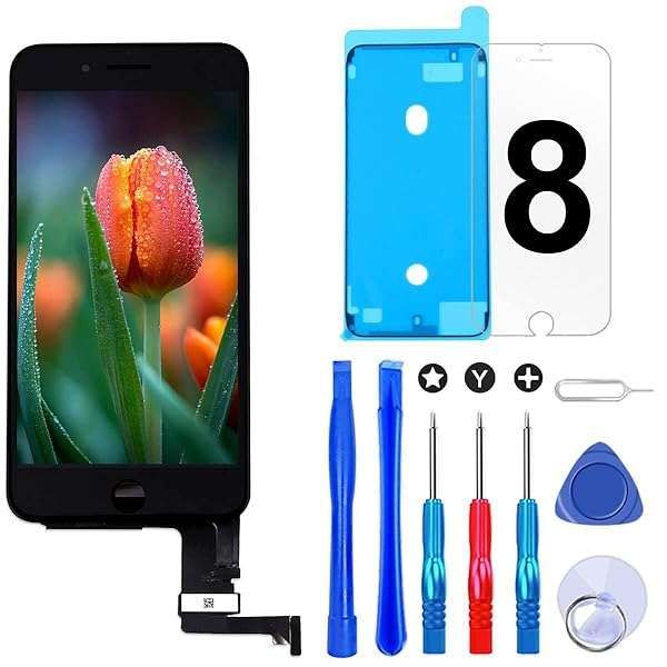 "Brinonac iPhone 8/SE 2020 Screen Replacement - 4.7" LCD Digitizer Kit with Tools & Protector (Black)"