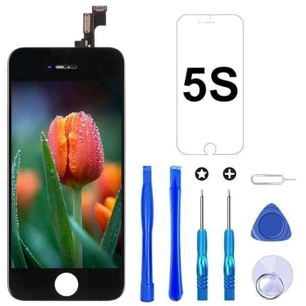 Brinonac iPhone 5s/SE 2016 Screen Replacement: Black LCD Touch Display with Tools & Protector
