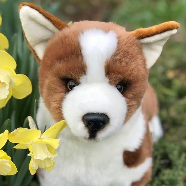 Brown and White Welsh Corgi 17 Inch Plush Dog Stuffed Animal for Kids and Collectors