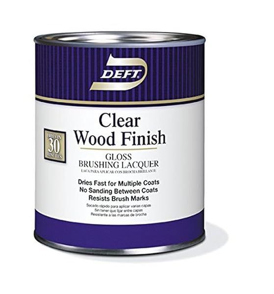 Brushing Lacquer DFT010/04 - Clear Gloss Wood Finish, 1 Quart for Durable Protection