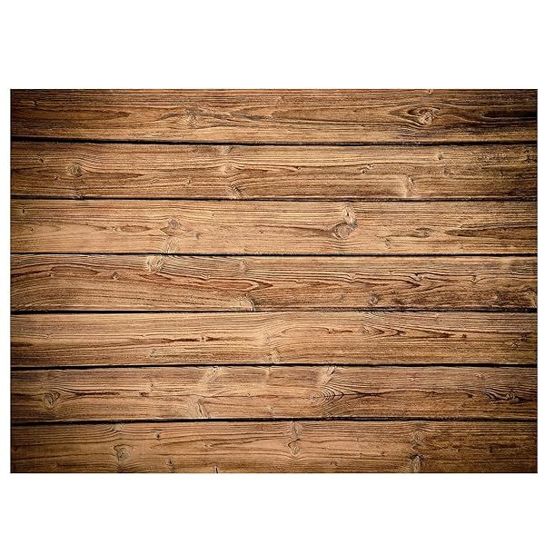 Buryeah Wooden Backdrop Wall Brown Wood Fabric Background for Baby Shower Wedding Party Photography Supplies 8 x 6 ft
