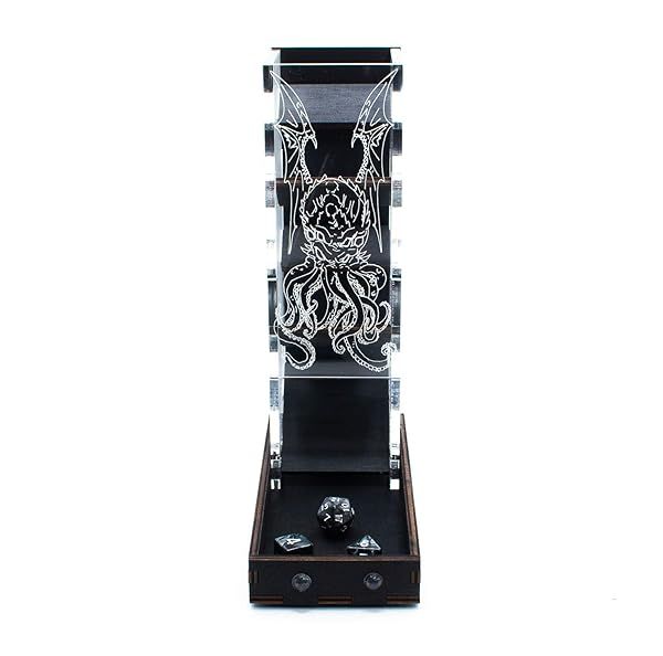 "Buy C4Labs Cthulhu Etched 11" Tall Dice Tower - Perfect for Lovecraft Fans!"