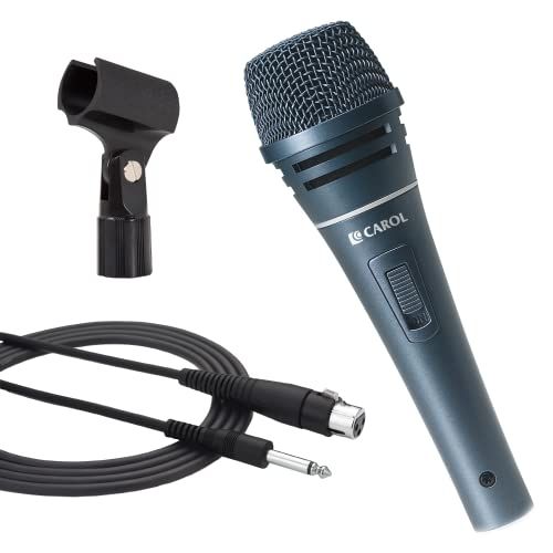 CAROL Sigma-plus1 Supercardioid Wired Vocal Microphone: Perfect for Live Singing & Studio Use with 14.8ft Cable & On/Off Switch