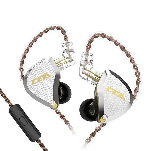 CCA C12 In-Ear Monitors: 5BA+1DD Hybrid HiFi IEMs with Detachable Cable & MIC - Perfect for Musicians & Audiophiles