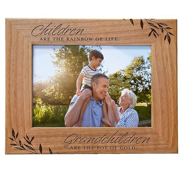 CEDAR CRATE MARKET Engraved Wood Frame for First Time Grandparents Fits 5x7 Photo Perfect Gift for New Grandma and Grandparent's Day