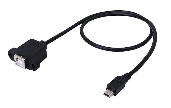 Buy CERRXIAN 50cm Mini USB 5pin Male to Type B Female Extension Cable - Panel Mount with Screws