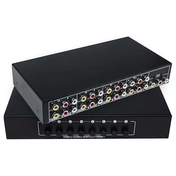 CHUNGHOP 8-Port RCA AV Switcher Box: 8x1 Selector for HDTV, LCD, DVD & Game Consoles