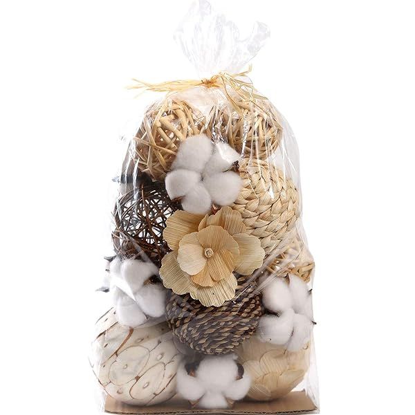 Decorative Rattan Balls for Home Decor | Assorted Spherical Wicker & Cotton Filler for Bowls & Vases