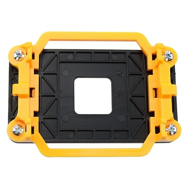 ZZHXSM CPU Cooler Bracket for AMD AM2/AM3 - Yellow Heatsink Holder & Motherboard Back Plate