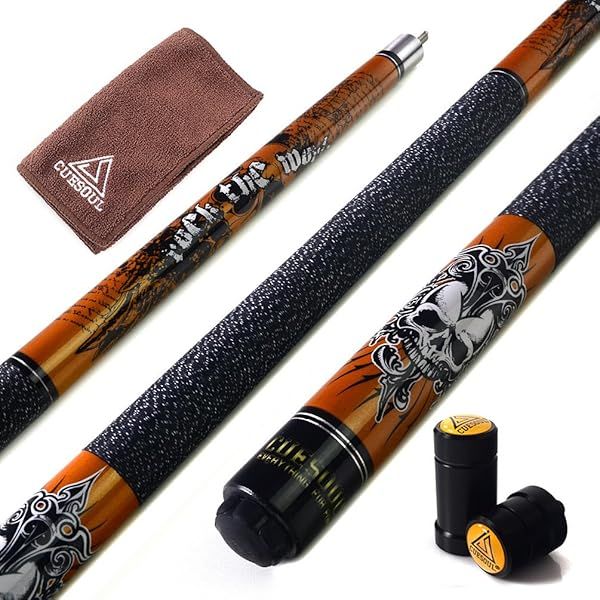 "Buy CUESOUL 58" 21oz Maple Pool Cue Stick Set with Joint Protector & Towel - Perfect for Pool Lovers!"