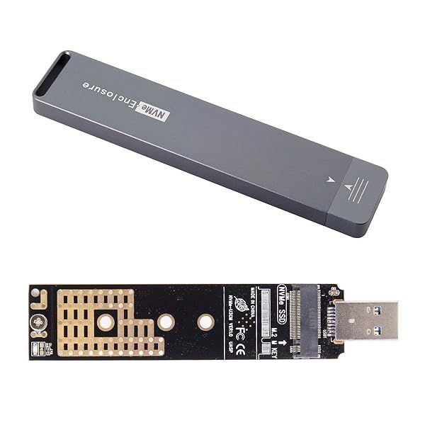 CY USB 3.0 NVMe Adapter M-Key M.2 NGFF SSD with RTL9210 Chipset & Case - Fast External Converter