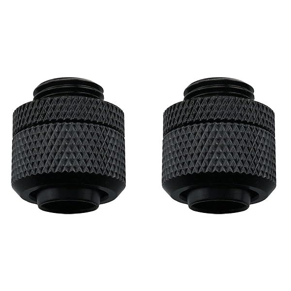 "Buy CZQC Black PC Water Cooling Soft Tube Connectors - 2PCS G1/4" to 3/8" ID, 1/2" OD Compression Fittings for Optimal Cooling"
