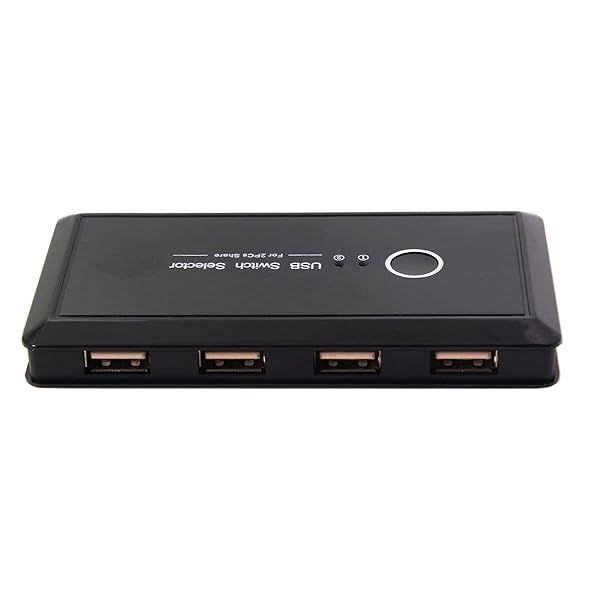 Cablecc KVM USB Switch Selector: Share 2 PCs & 4 Devices (Keyboard, Mouse, Scanner, Printer) - USB 2.0