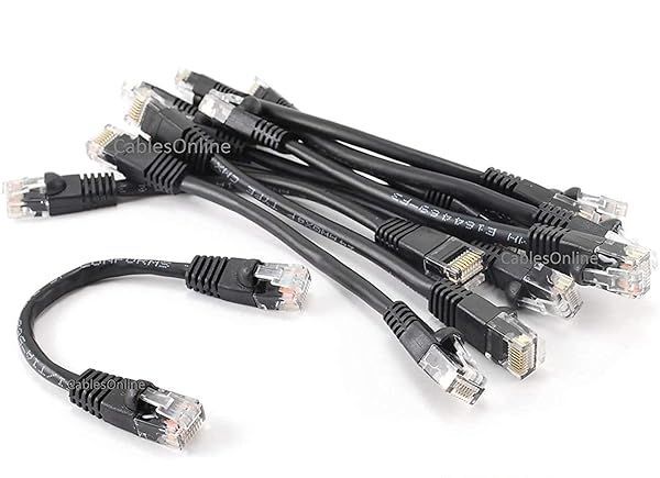 "Buy CablesOnline 10-Pack 6" CAT5e UTP Ethernet RJ45 Black Patch Cables - Fast Shipping!"