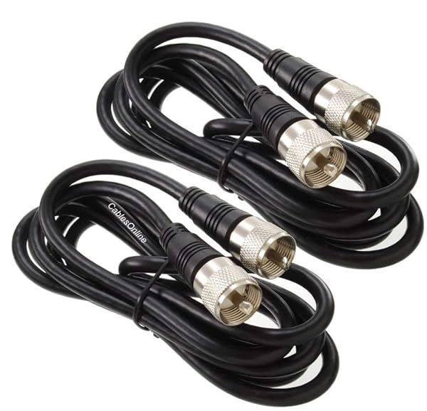 CablesOnline 2-Pack 6ft RG8x Coax UHF Male to Male 50-ohm Antenna Cable R-U006-2 for Reliable Signal Transmission