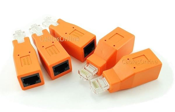 Buy CablesOnline 5-Pack Cat6/Cat5e RJ45 Crossover Adapters - Fast Ethernet Connectivity
