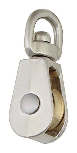 "Campbell 3/4" Nickel Copper Swivel Eye Pulley - 10 Pack of Durable Single Sheaves"