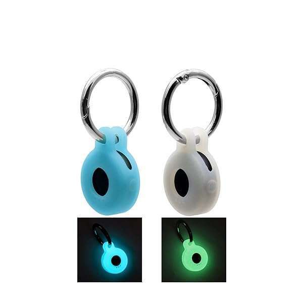 Glow in the Dark Tile Sticker Case 2-Pack: Protective Bluetooth Tracker Covers for Keys, Pets & More - Green & Blue