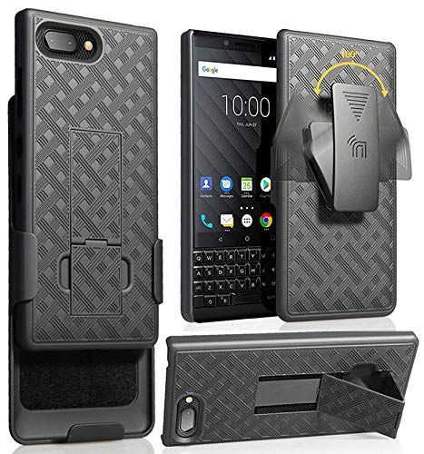 BlackBerry KEY2 Case with Clip & Kickstand Holster - Nakedcellphone Rotating Belt Combo