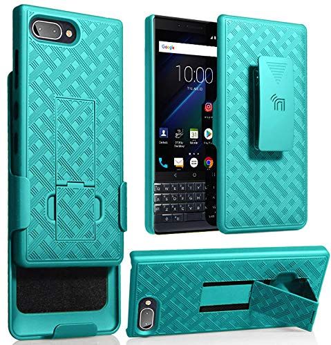 Teal Mint Cyan Clip Case for BlackBerry Key2 LE - Kickstand Cover & Belt Holster Combo