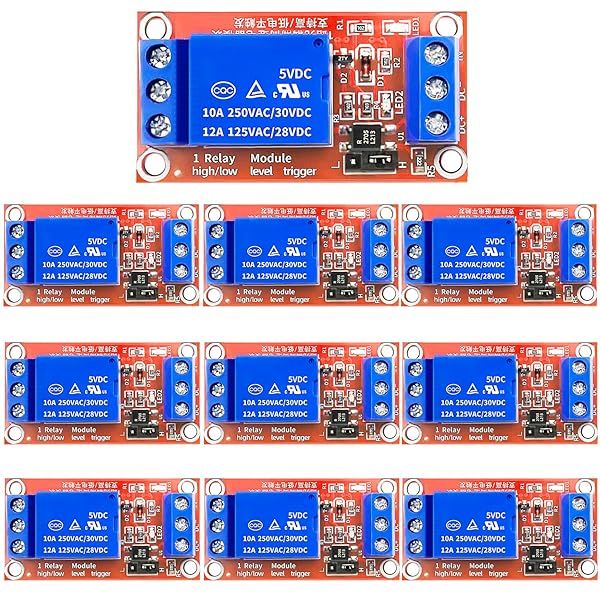 CenryKay 5V 1 Channel Relay Module 10PCS Optocoupler Board Switch for Arduino High Low Level Trigger