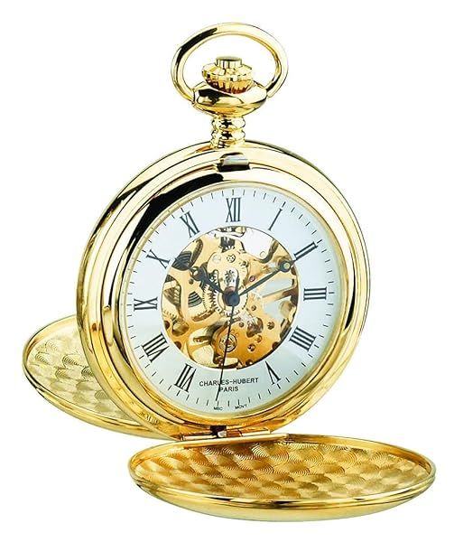 Charles-Hubert Paris Gold-Plated Mechanical Pocket Watch: Timeless Elegance & Precision