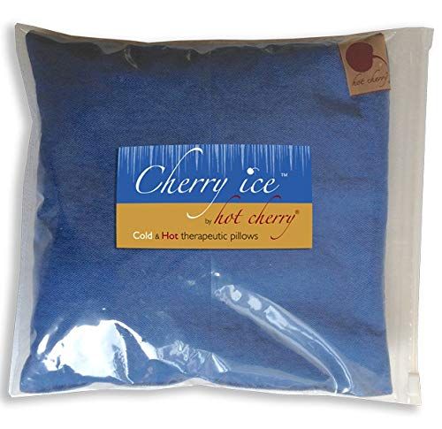 Cherry Ice Hot Cold Therapy Pillow Blue Denim for Pain Relief Inflammation Reduction Freezable Microwavable Washable FSA FHA